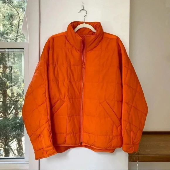 NWT Free People Pippa Packable Puffer Jacket FP Movement Orange Large - Picture 9 of 13